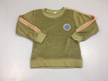 Pull éponge kaki bandes latérales