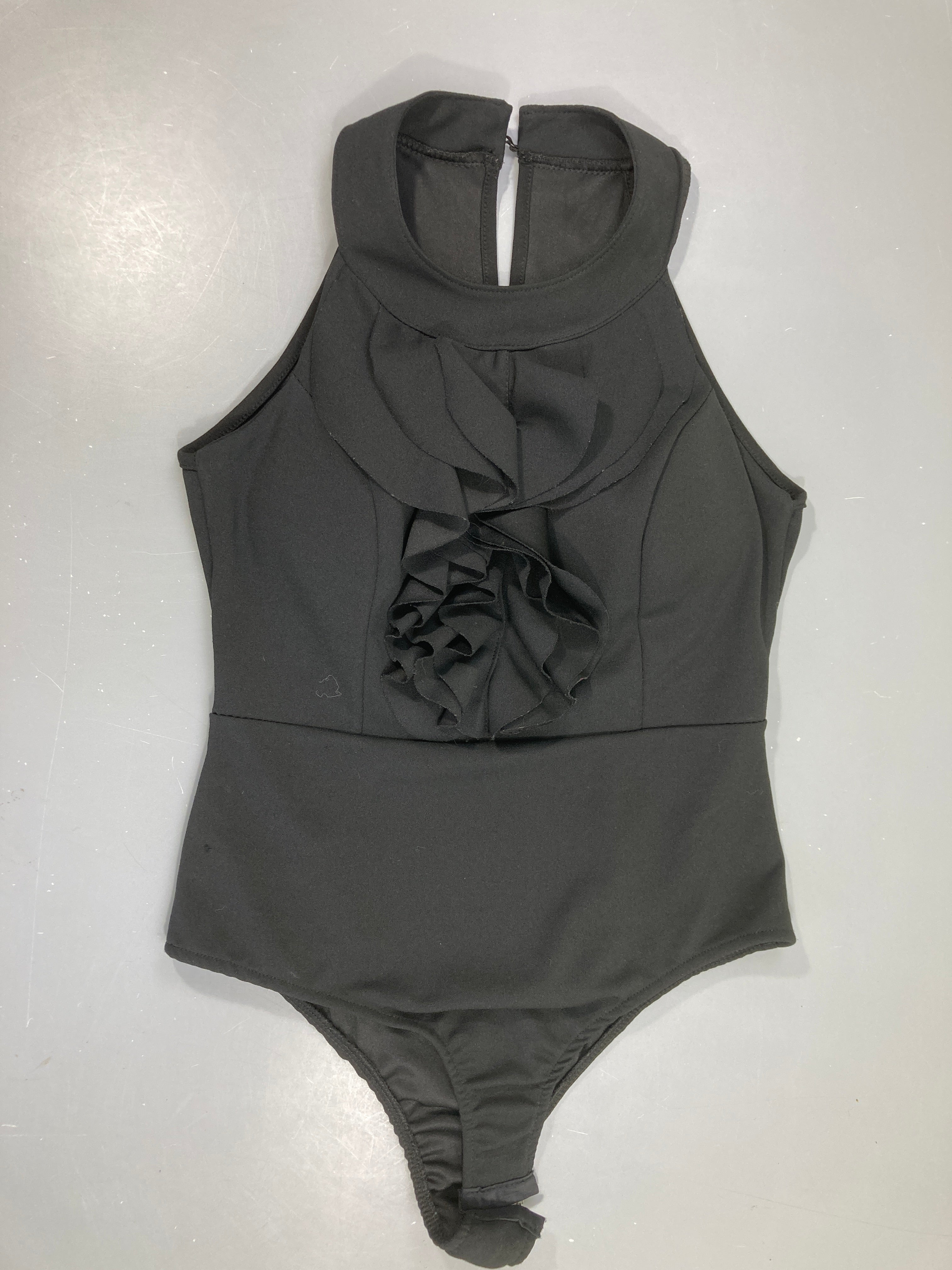 Blouse s.m body noir froufrous