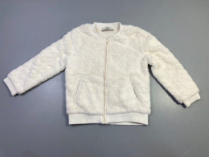 Gilet zippé fourrure écrue, moins cher chez Petit Kiwi