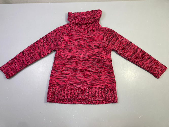 Pull col roulé rose chiné pailleté, moins cher chez Petit Kiwi
