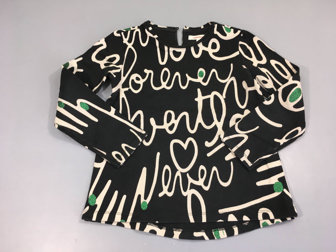 T-shirt m.l épais noir écriture blanche, moins cher chez Petit Kiwi