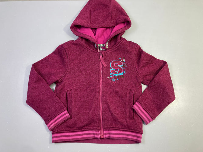 Gilet zippé capuche bordeaux "School of life", moins cher chez Petit Kiwi