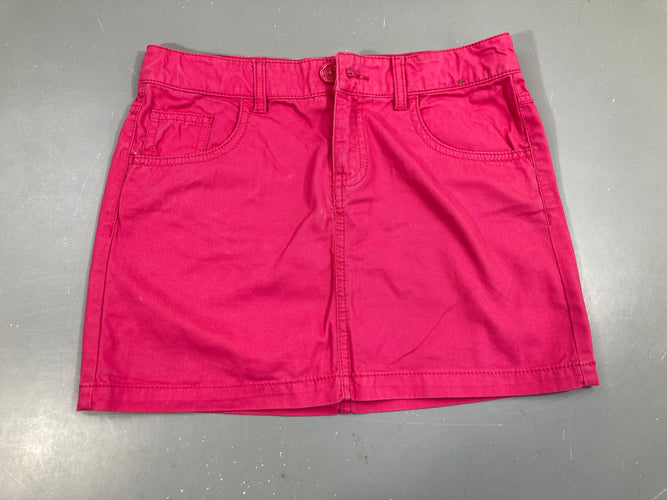 Jupe toile rose vif, moins cher chez Petit Kiwi