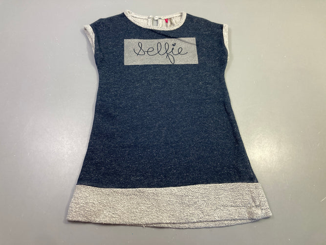 Robe m.c molleton bleu marine chiné "Selfie", moins cher chez Petit Kiwi