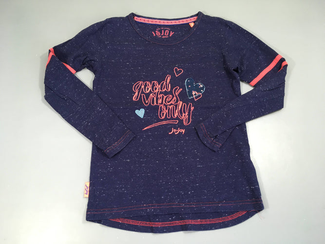 T-shirt m.l bleu moucheté Good vibes, moins cher chez Petit Kiwi