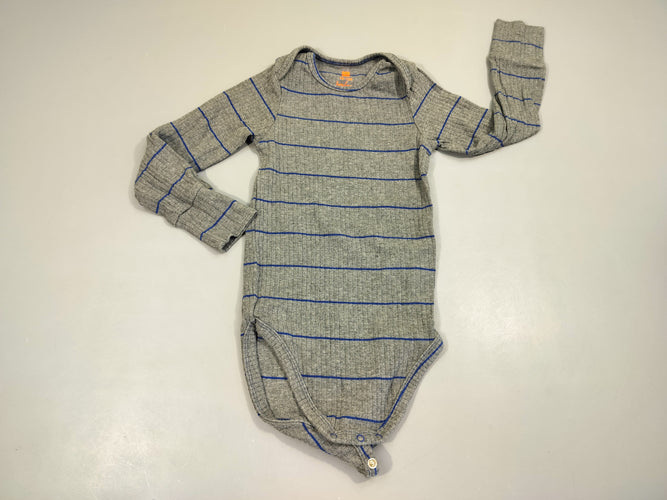 Body m.l gris texturé rayé bleu, moins cher chez Petit Kiwi