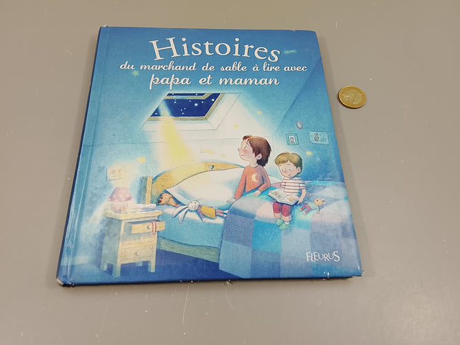 Histoire du marchand de sable avec papa et maman ( couverture écornée, quelques pages légèrement abimée), moins cher chez Petit Kiwi