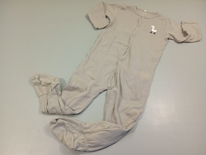 Pyjama jersey gris , lama. Très légèrement bouloché, moins cher chez Petit Kiwi