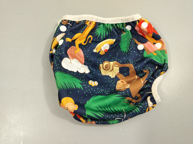 B'bies Culotte de prote.ction pour couche lavable bleu marine singes, moins cher chez Petit Kiwi