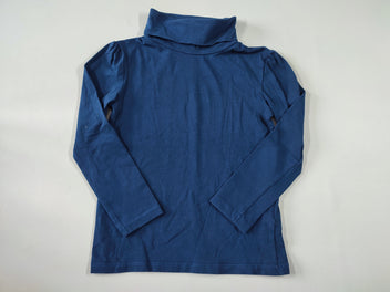 T-shirt m.l col roulé bleu marine froncé aux épaules