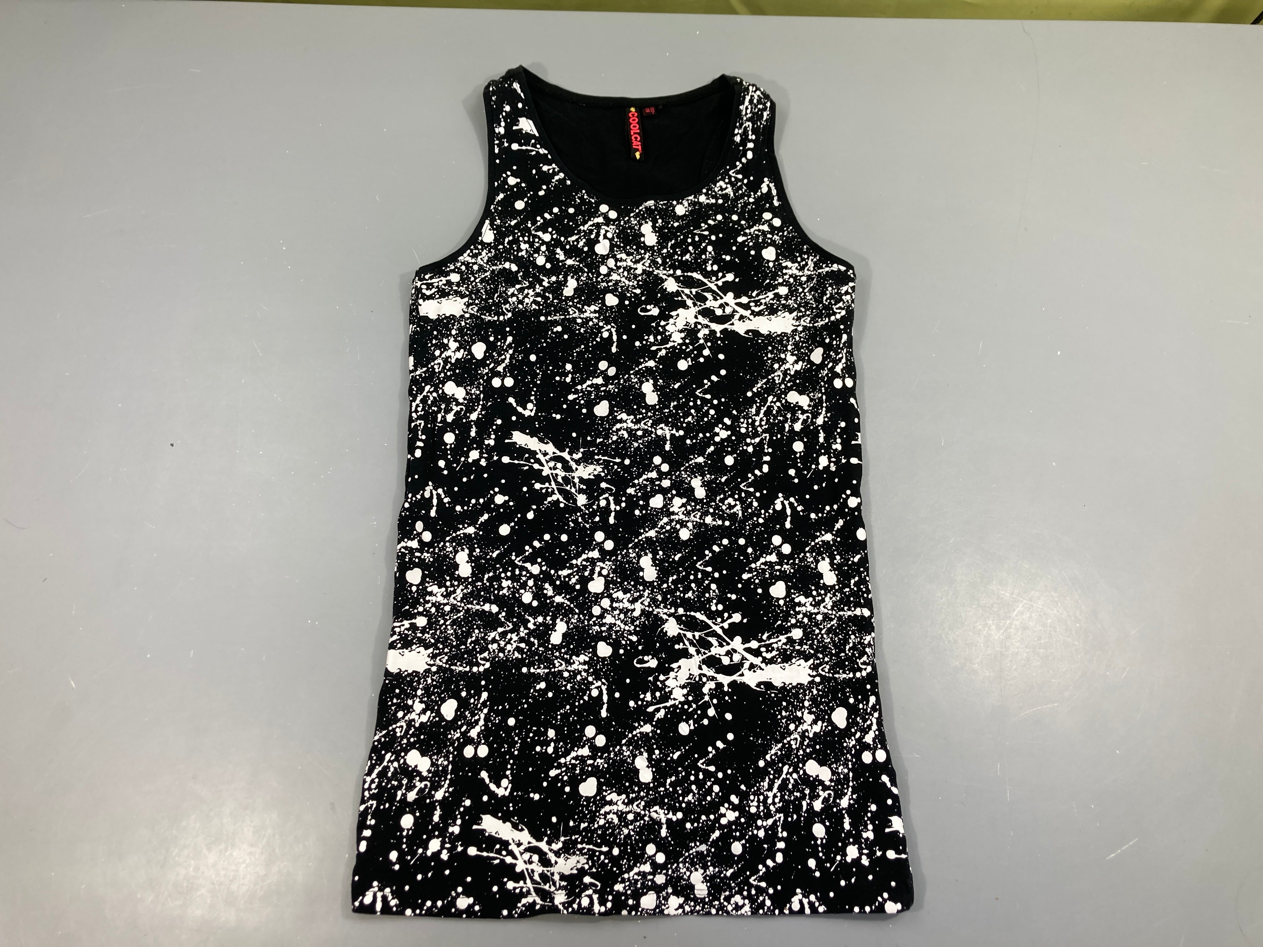 Tunique s.m molleton noir effet tâches blanchees