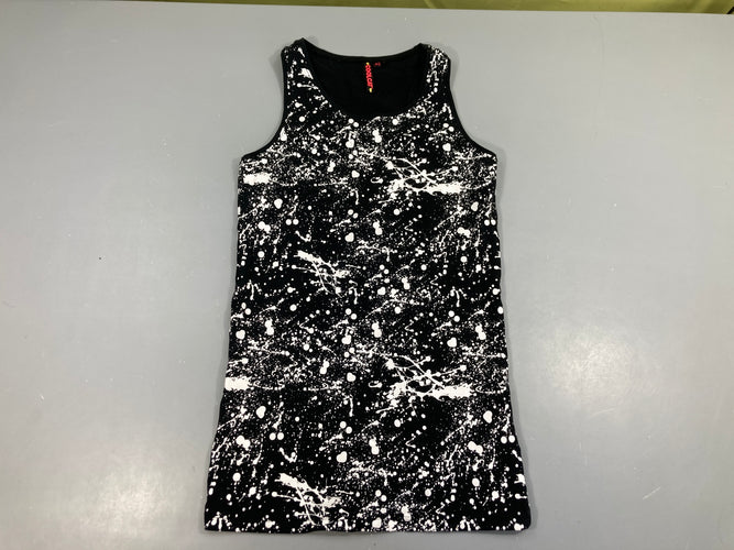 Tunique s.m molleton noir effet tâches blanchees, moins cher chez Petit Kiwi