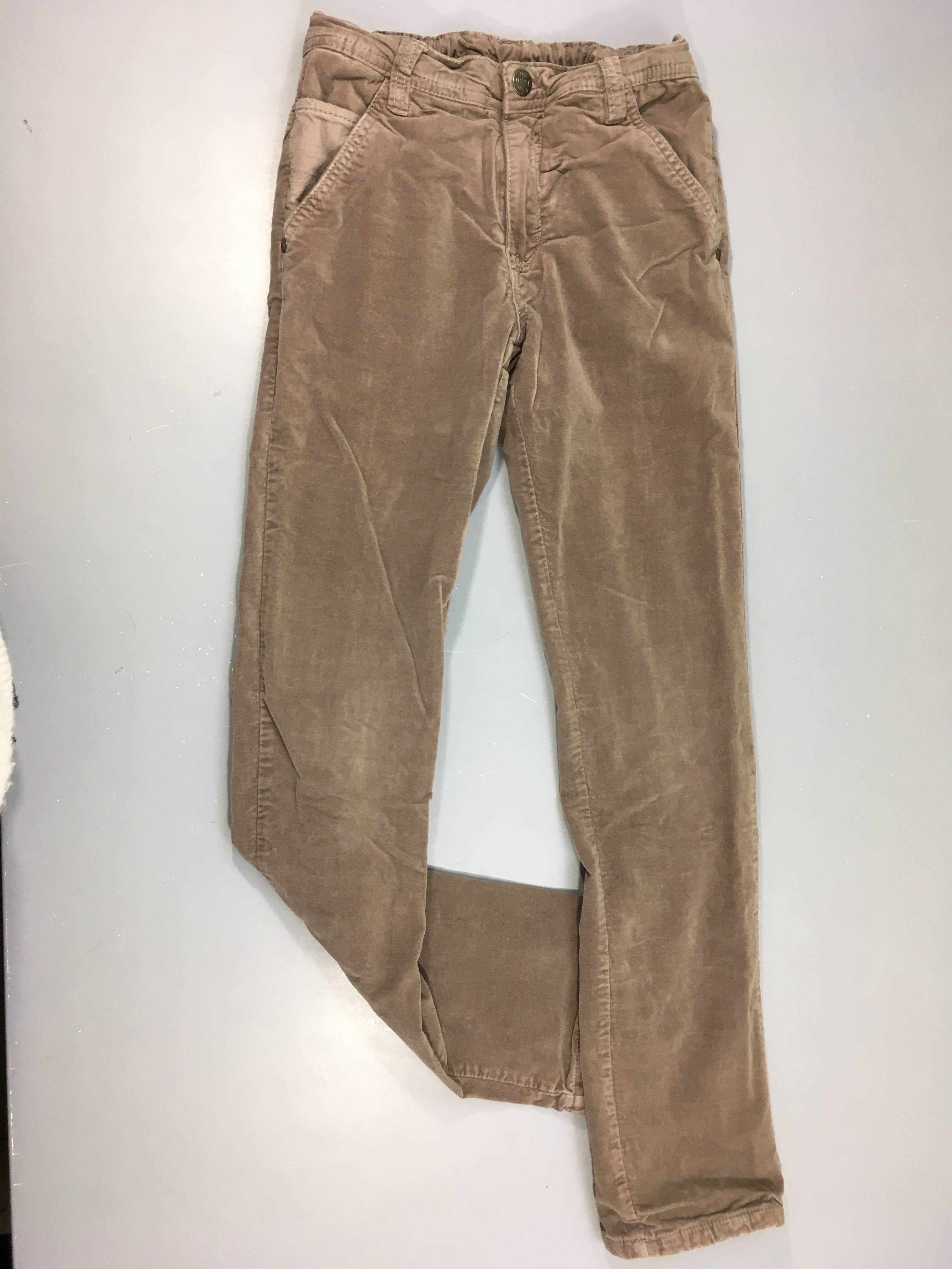 Pantalon velours taupe doublé jersey