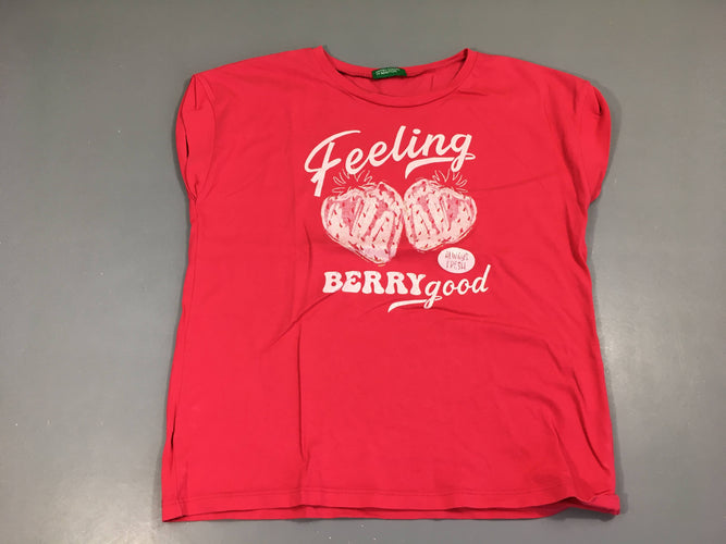 T-shirt m.c rose fraises, moins cher chez Petit Kiwi