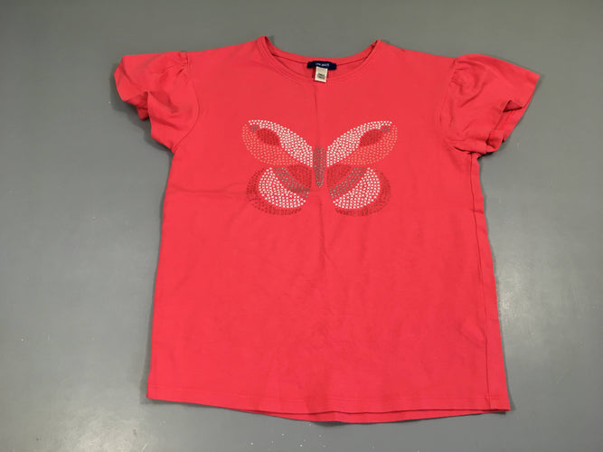T-shirt m.c rose papillon texturé, moins cher chez Petit Kiwi
