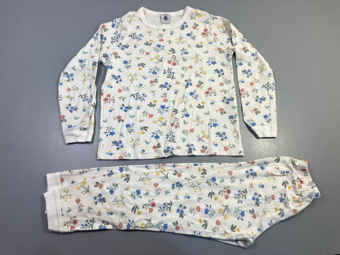 Pyjama jersey 2pcs écru fleuri, moins cher chez Petit Kiwi