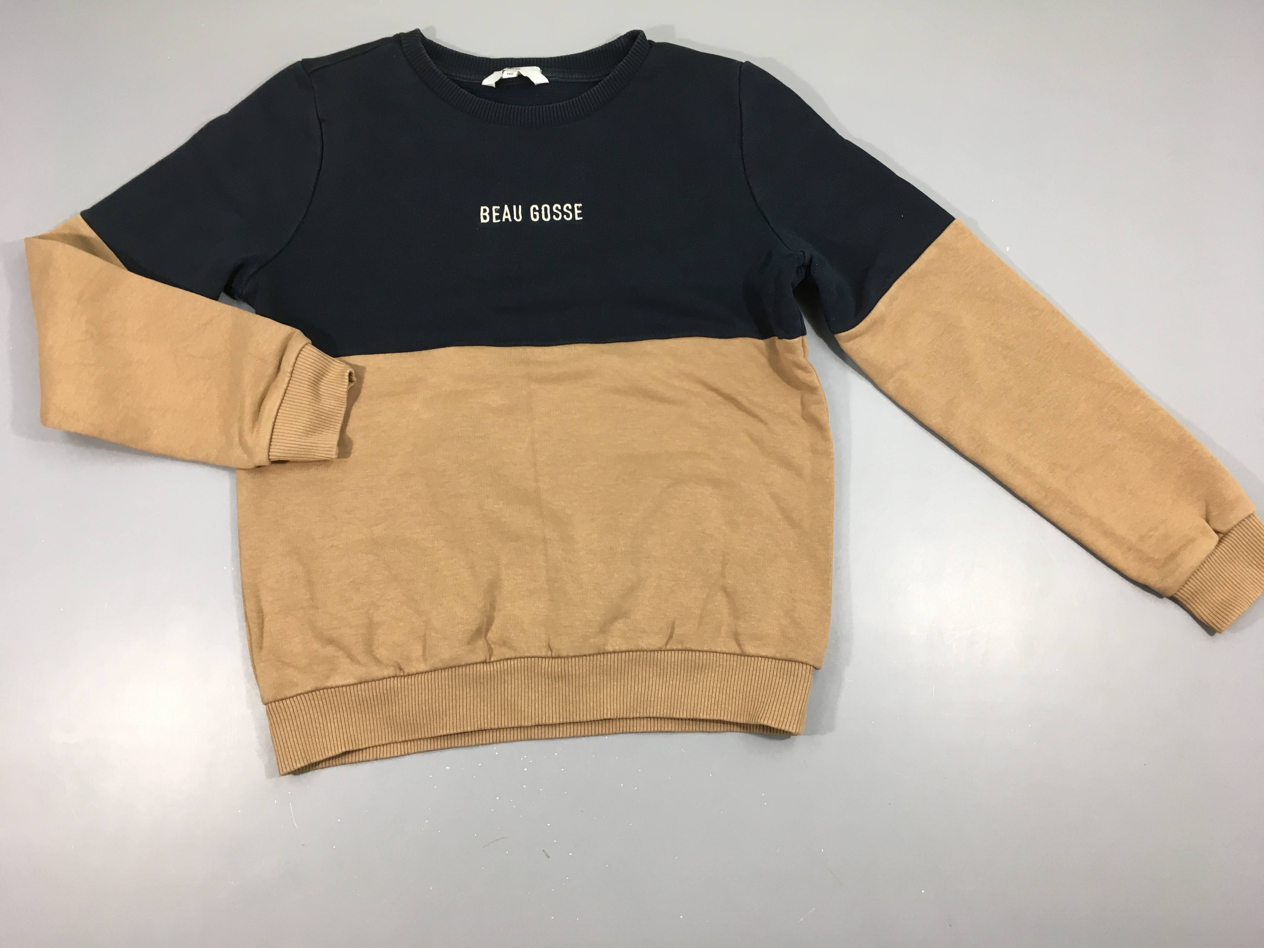 Sweat léger bleu foncé/beige beau gosse