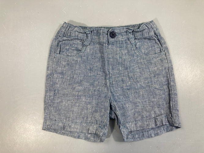 Bermuda bleu chiné, moins cher chez Petit Kiwi