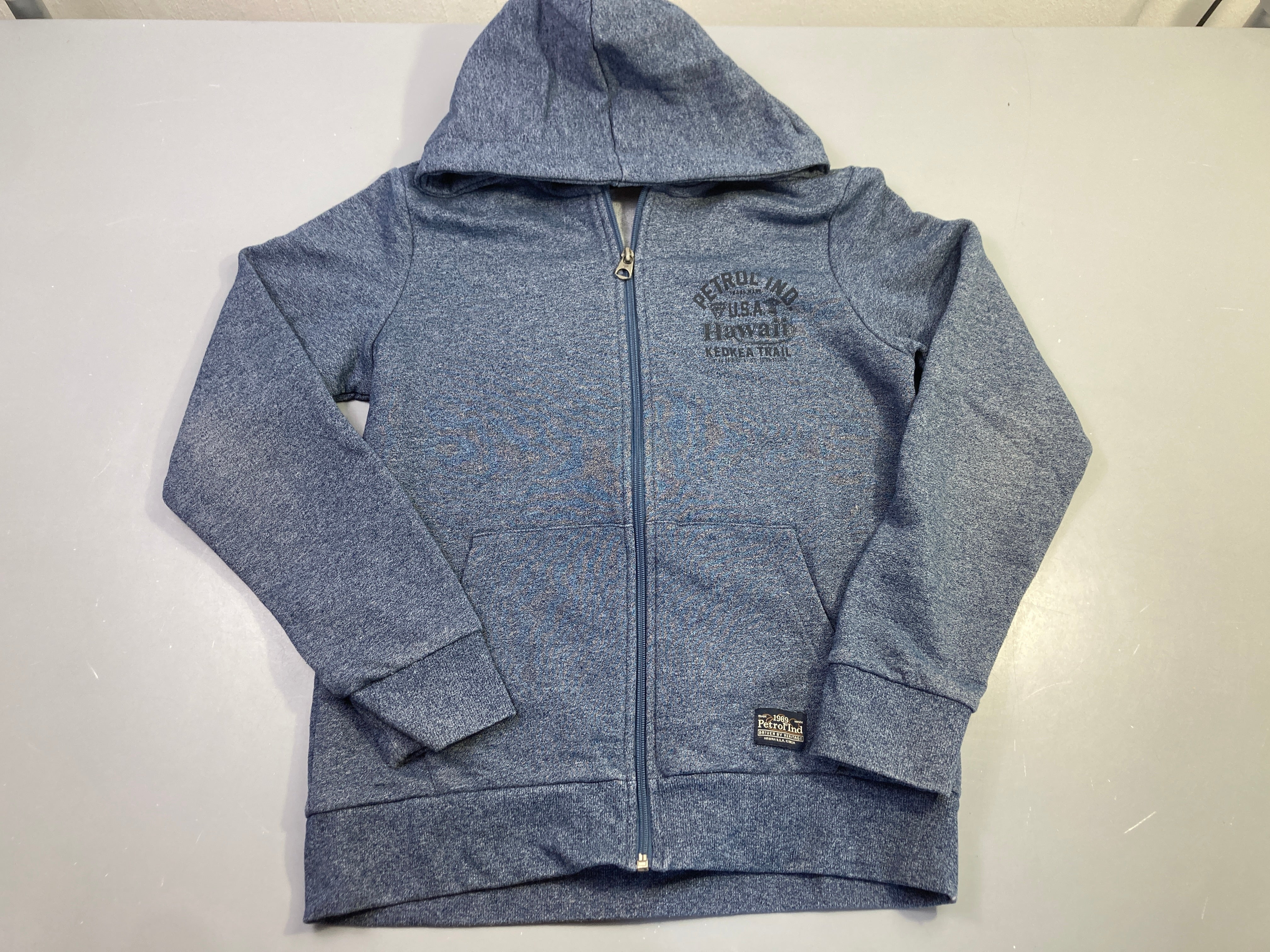 Sweat zippé à capuche bleu