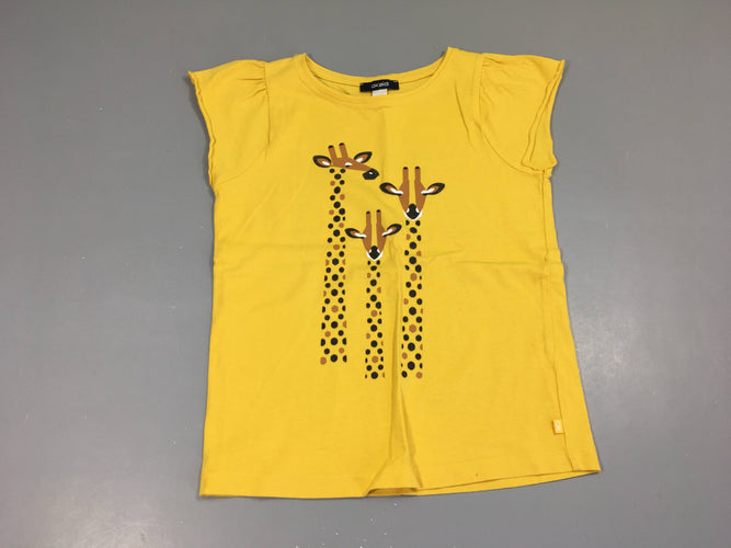 T-shirt m.c jaune Girafes, moins cher chez Petit Kiwi