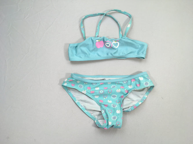 Bikini bleu pommes, moins cher chez Petit Kiwi