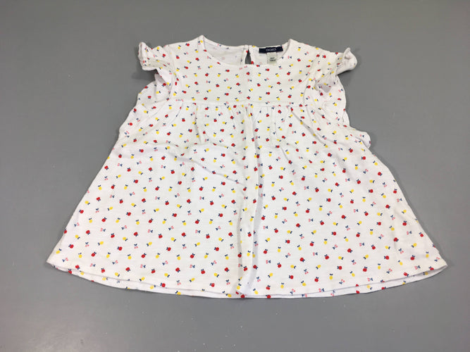 T-shirt m.c blanc flammé fruits, moins cher chez Petit Kiwi