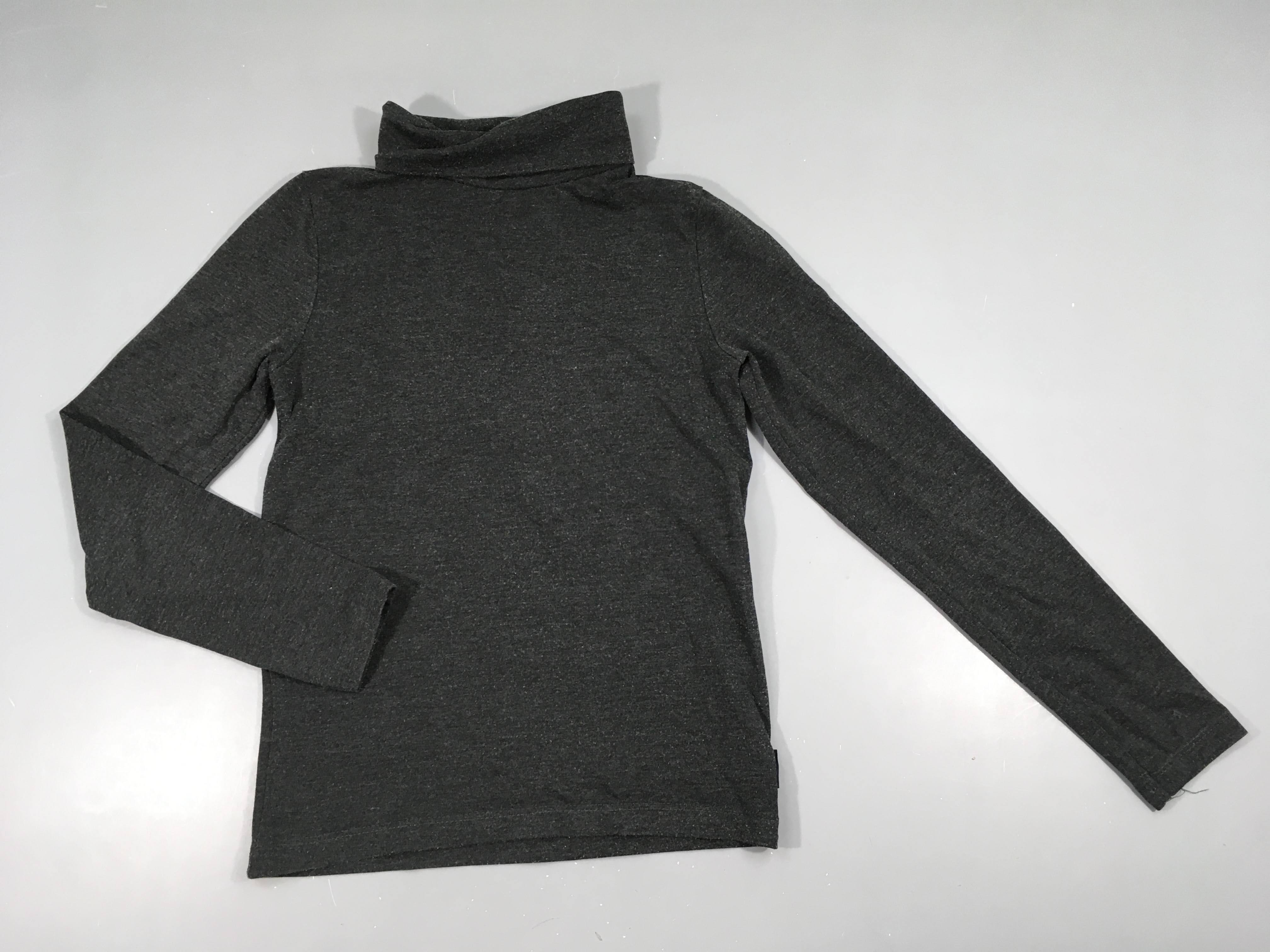 T-shirt m.l m.l col roulé gris foncé chiné