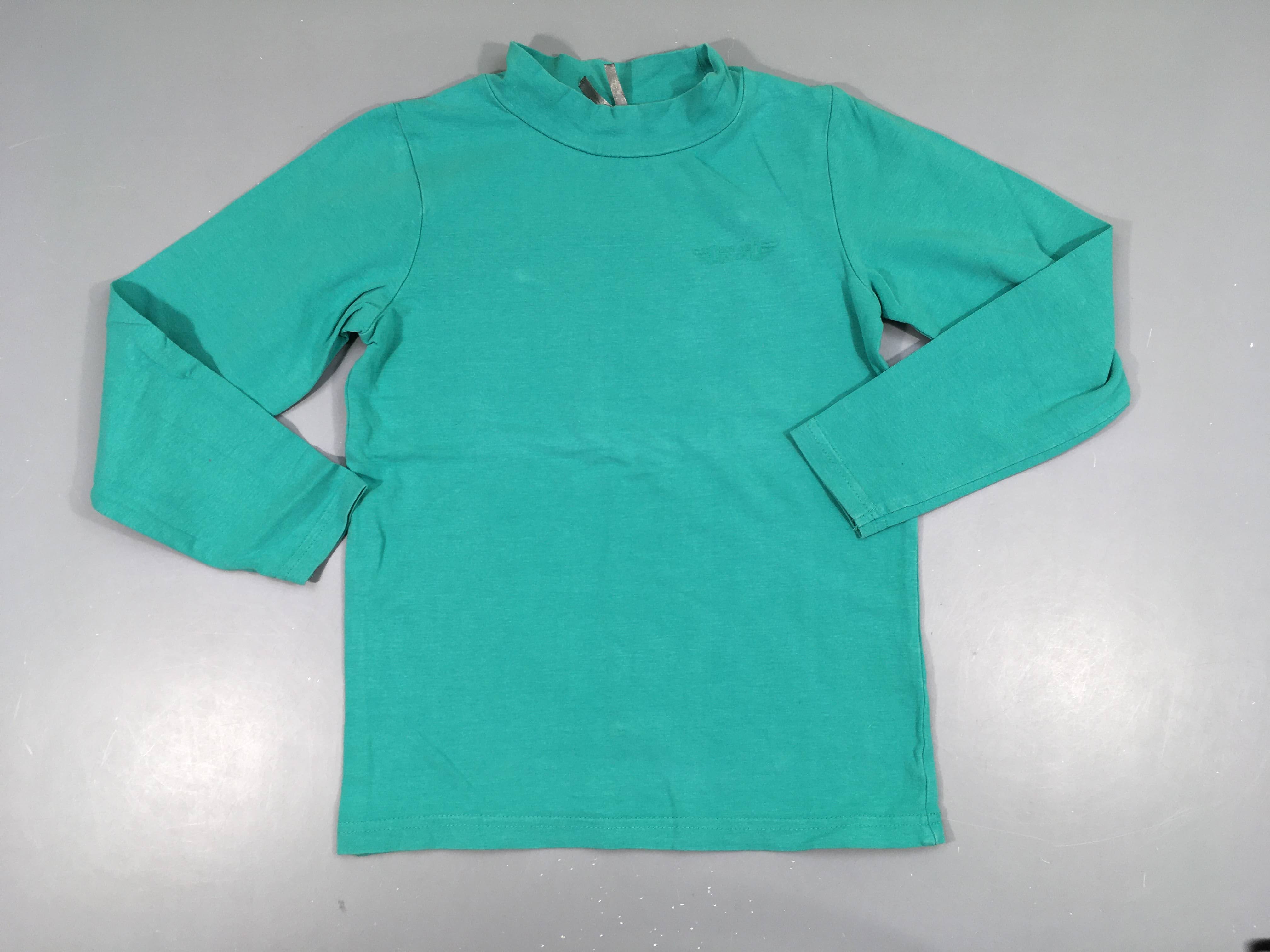 T-shirt m.l col montant turquoise