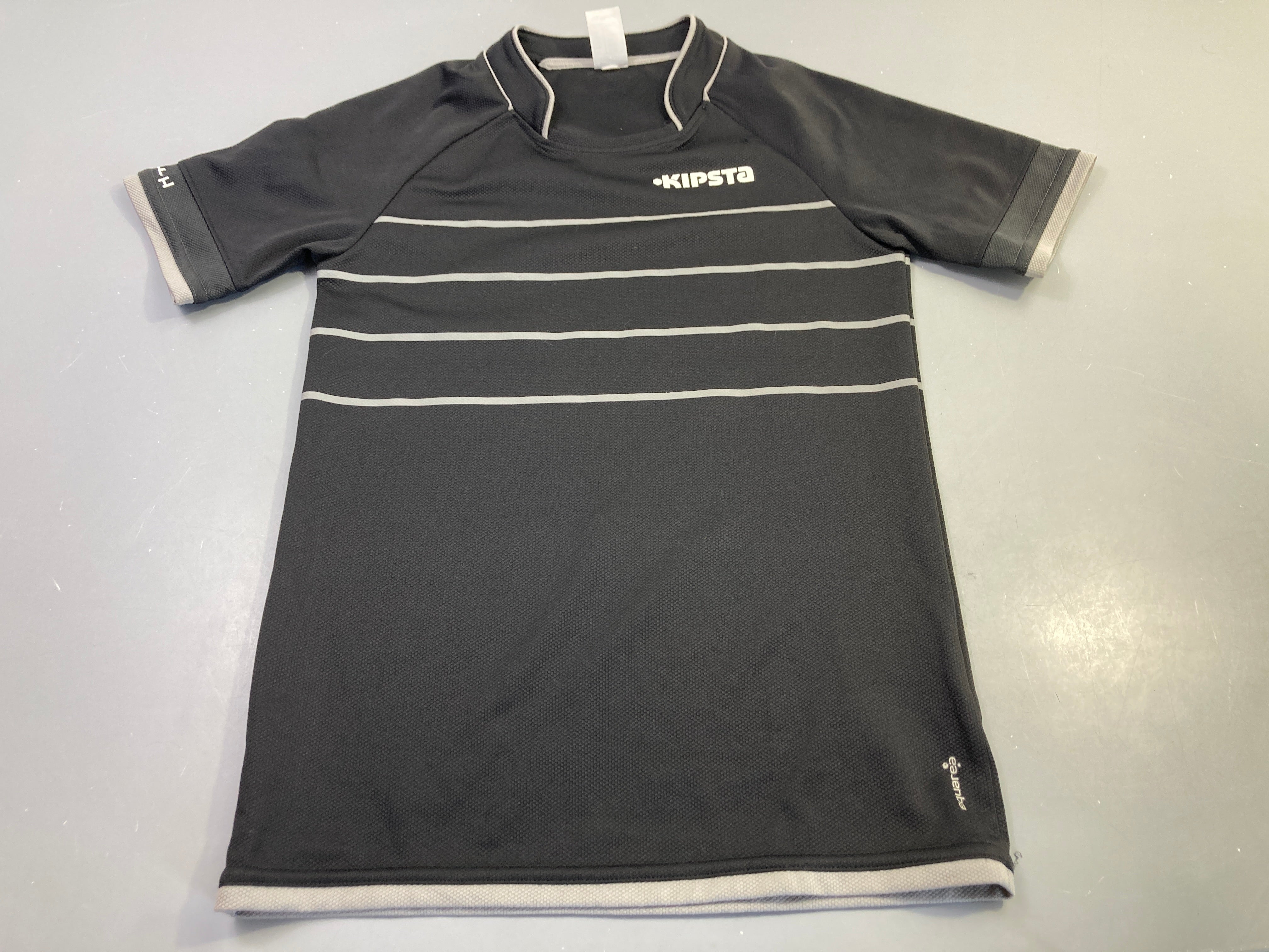Maillot foot m.c noir rayures grises