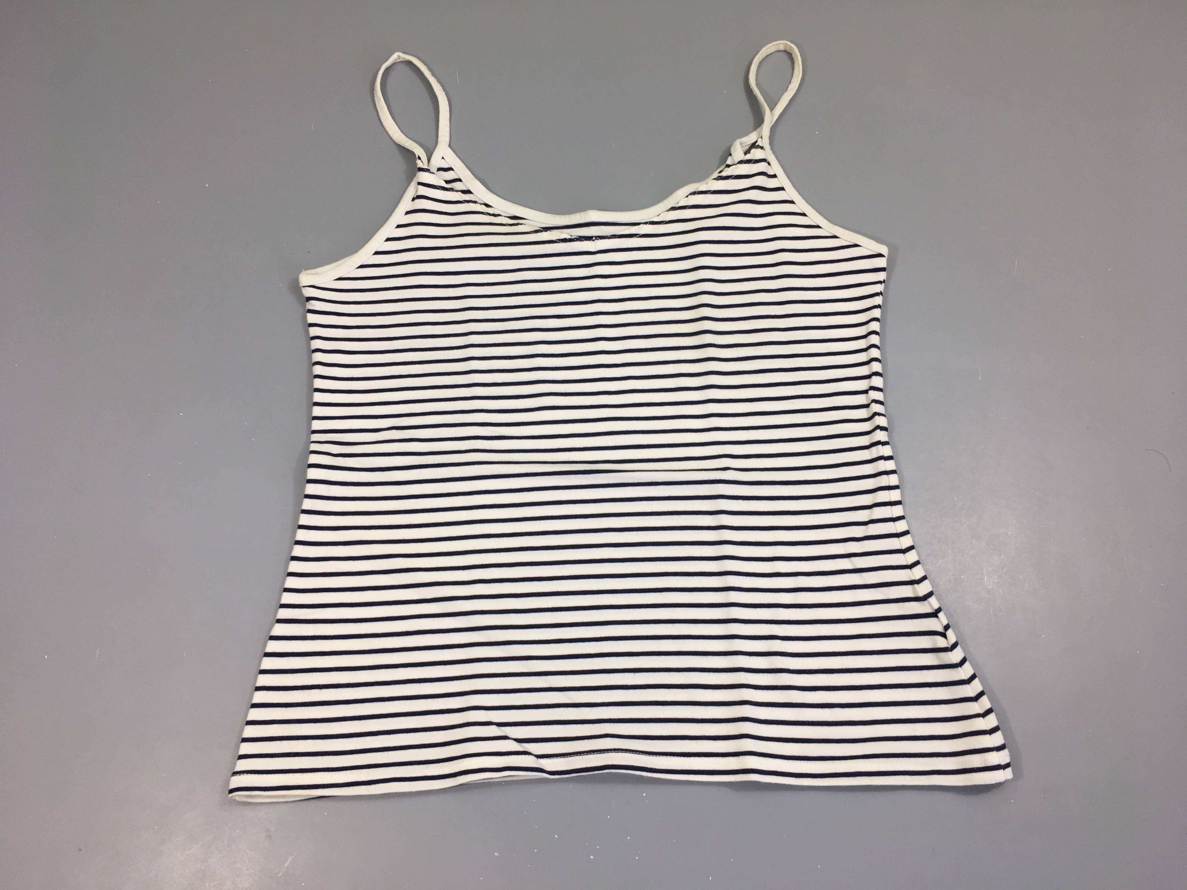 Top blanc rayé bleu