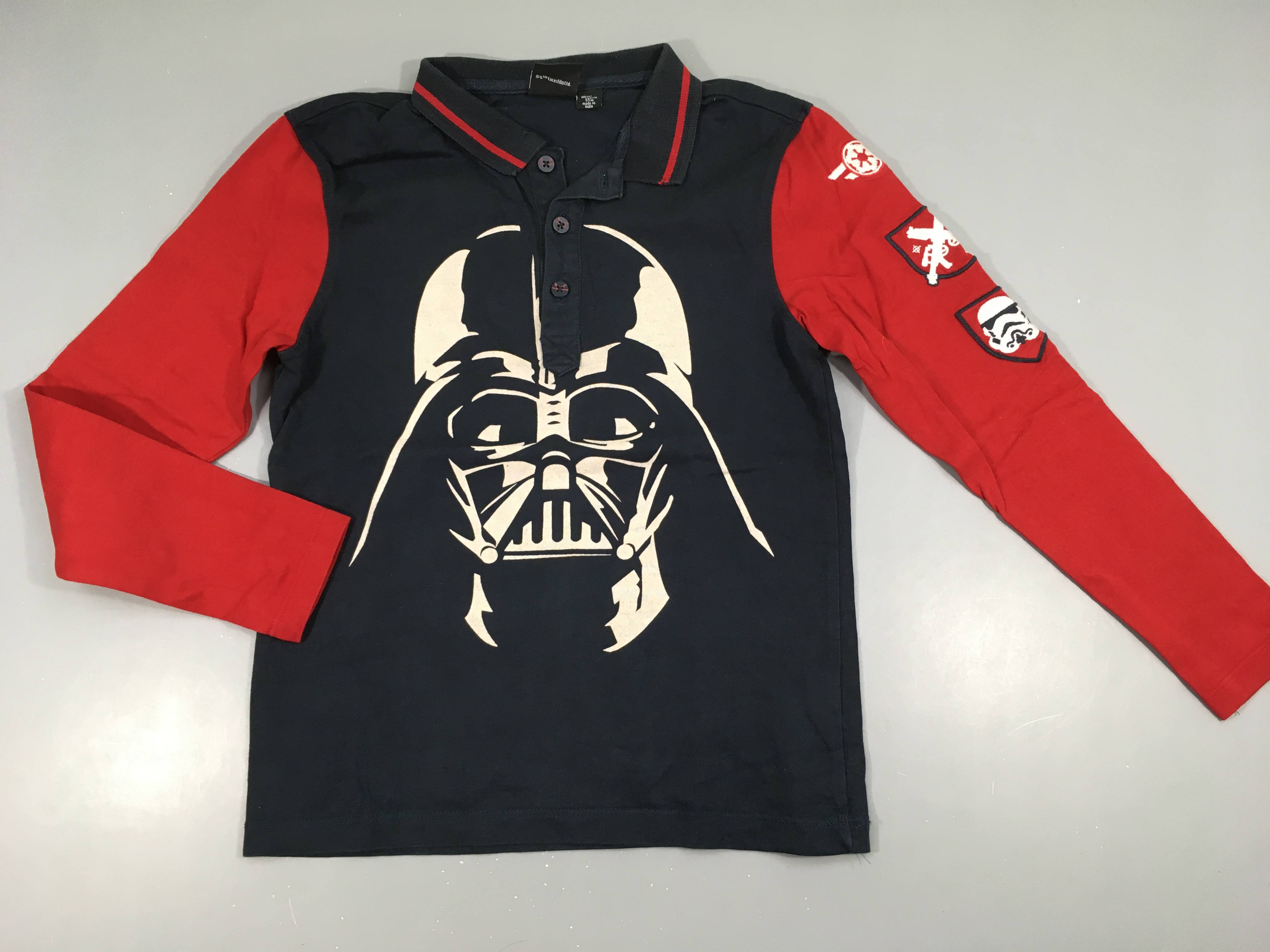 Polo m.l jersey noir/rouge Star Wars