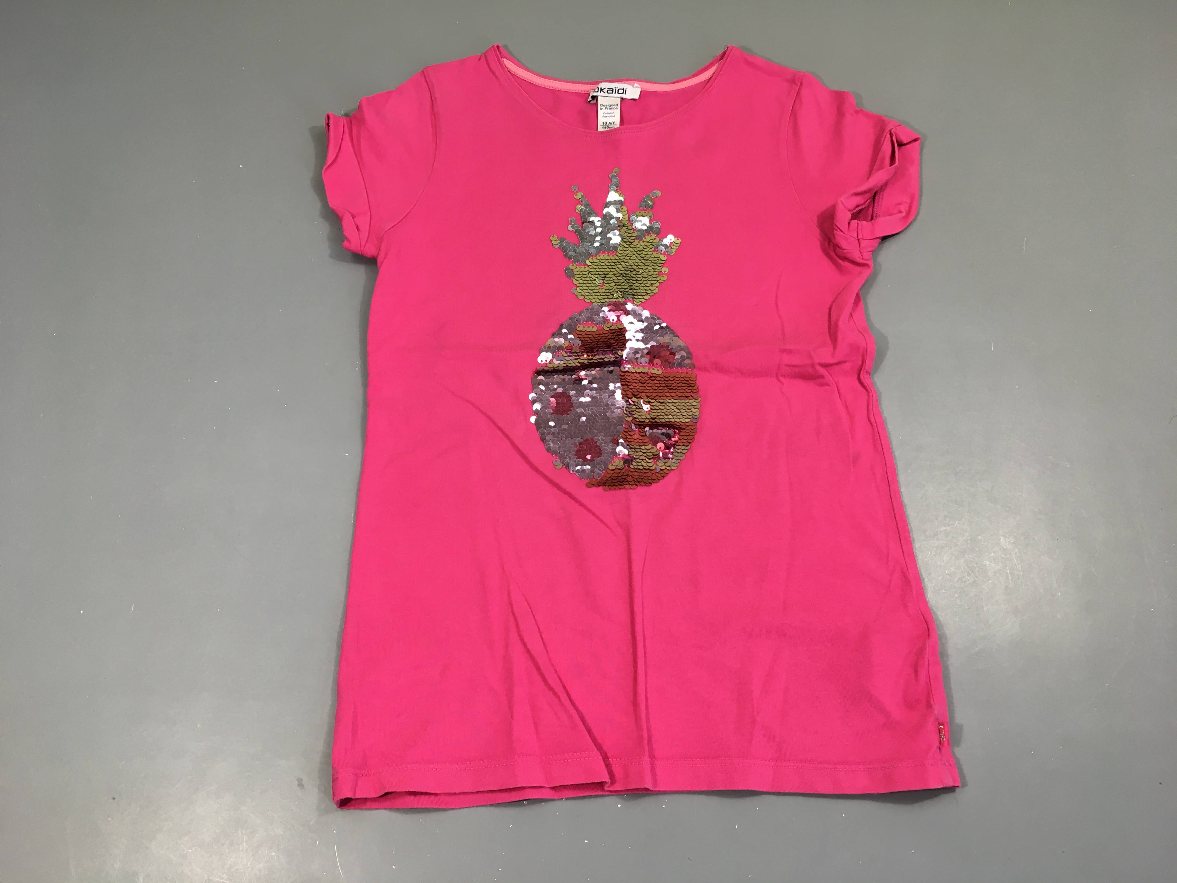 T-shirt m.c rose ananas sequins