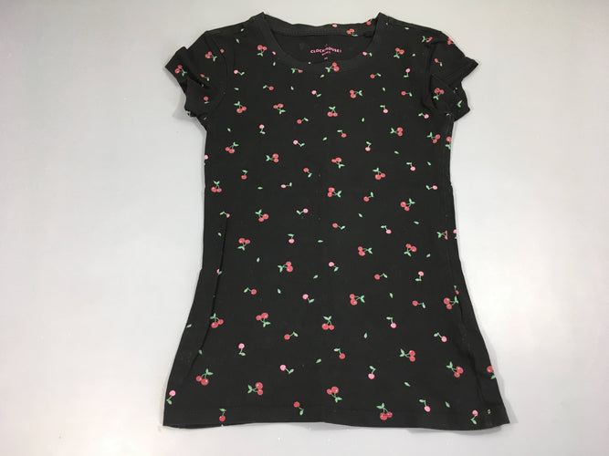 T-shirt m.c noir cerises, moins cher chez Petit Kiwi