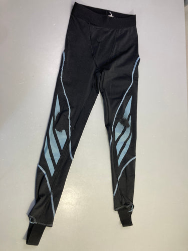Legging noir sport imprimé, flocage abimé aux genoux (taille estimée), moins cher chez Petit Kiwi