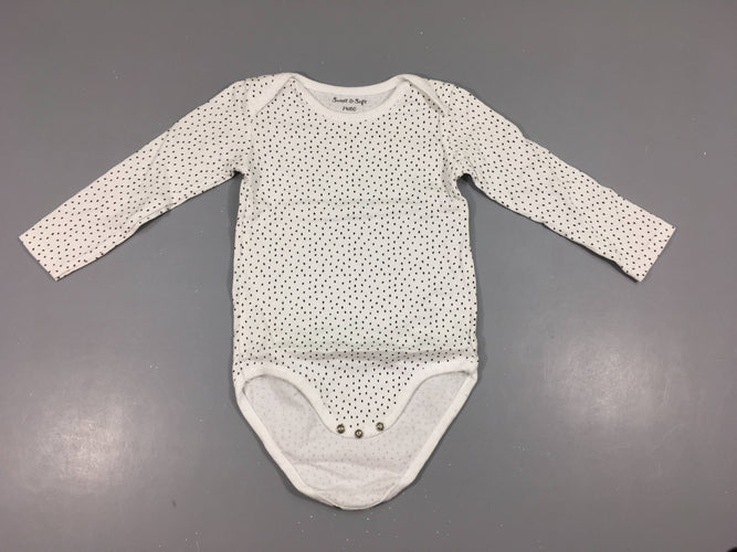Body m.l blanc pois, moins cher chez Petit Kiwi