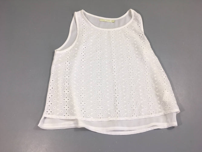 Blouse s.m blanche ajouré doublé, moins cher chez Petit Kiwi