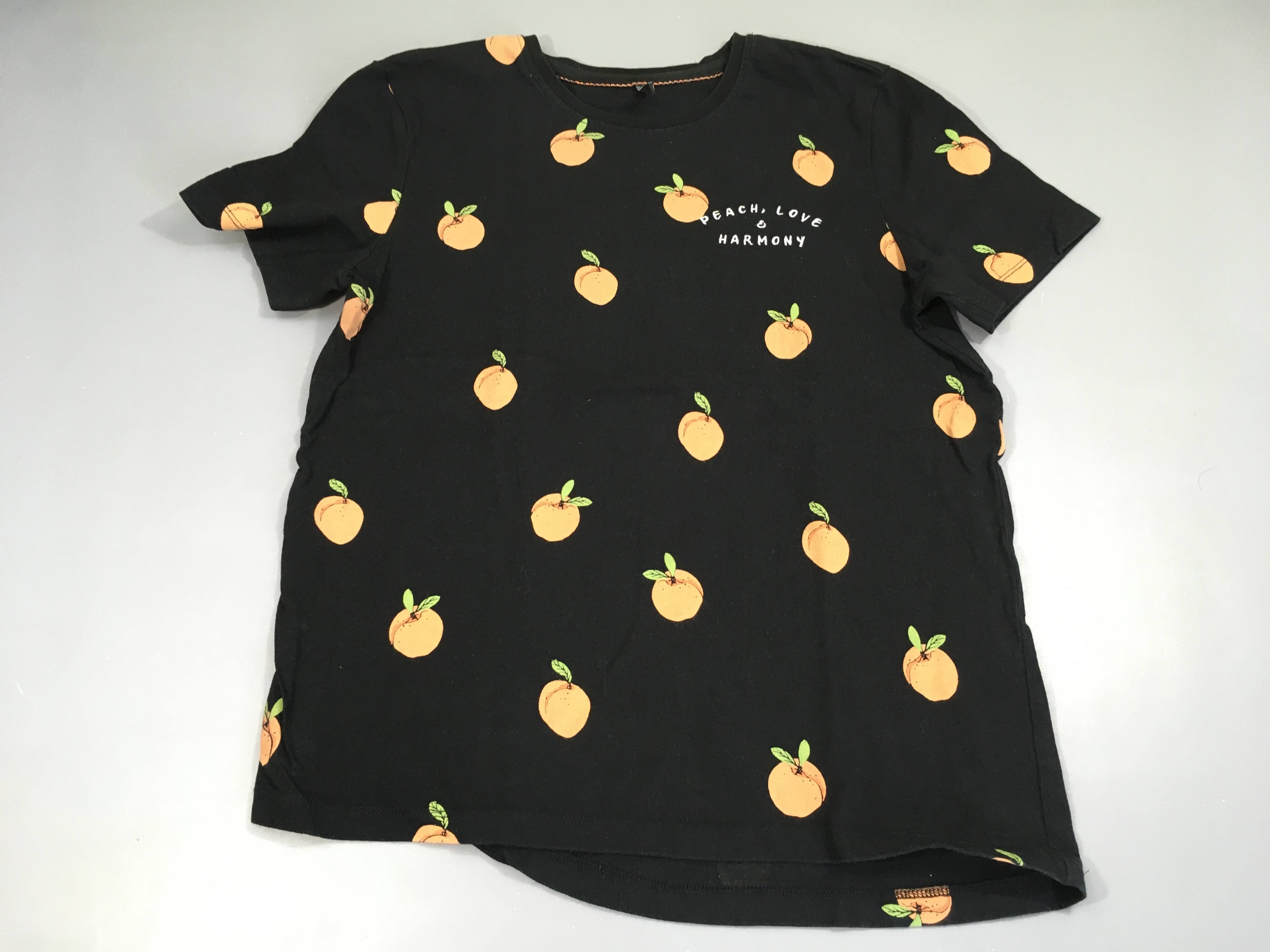 T-shirt m.c noir pêches