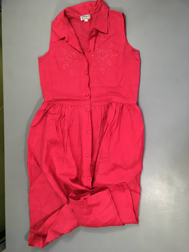 Robe s.m fuchsia 100% Lin, moins cher chez Petit Kiwi