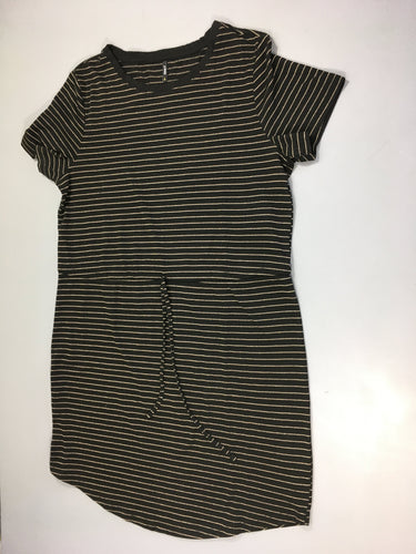 Robe m.c jersey noire rayé doré, moins cher chez Petit Kiwi