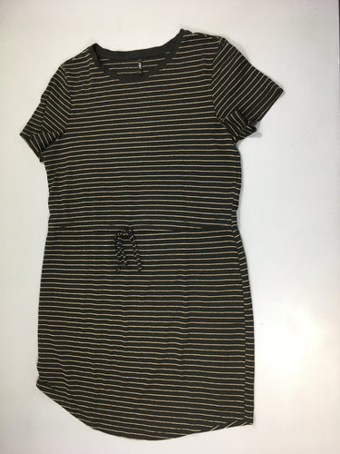 Robe m.c jersey noire rayé doré, moins cher chez Petit Kiwi