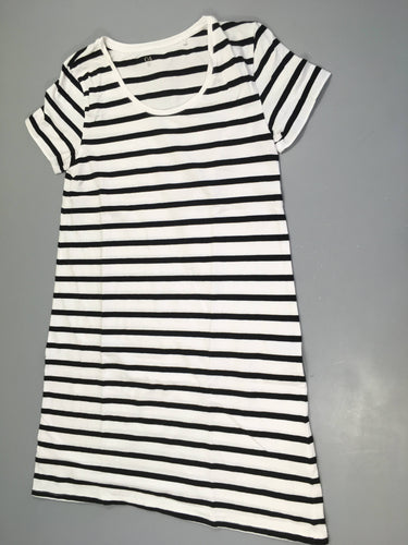 Robe m.c jersey blanc rayé noir, moins cher chez Petit Kiwi