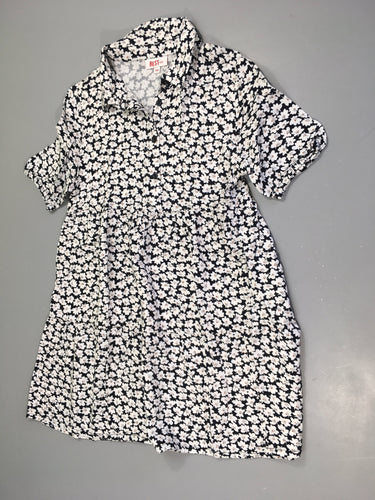 Robe m.c noire fleurie blanc, moins cher chez Petit Kiwi