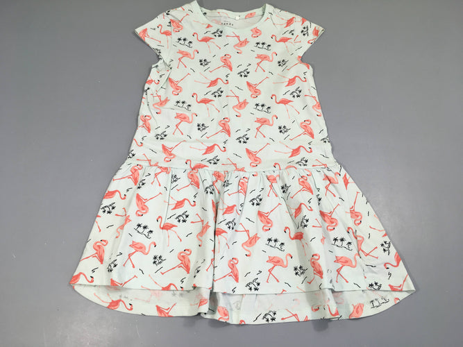 Robe m.c jersey menthe flaments, moins cher chez Petit Kiwi