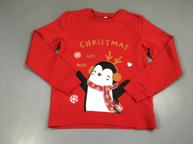 Sweat rouge Christmas, moins cher chez Petit Kiwi