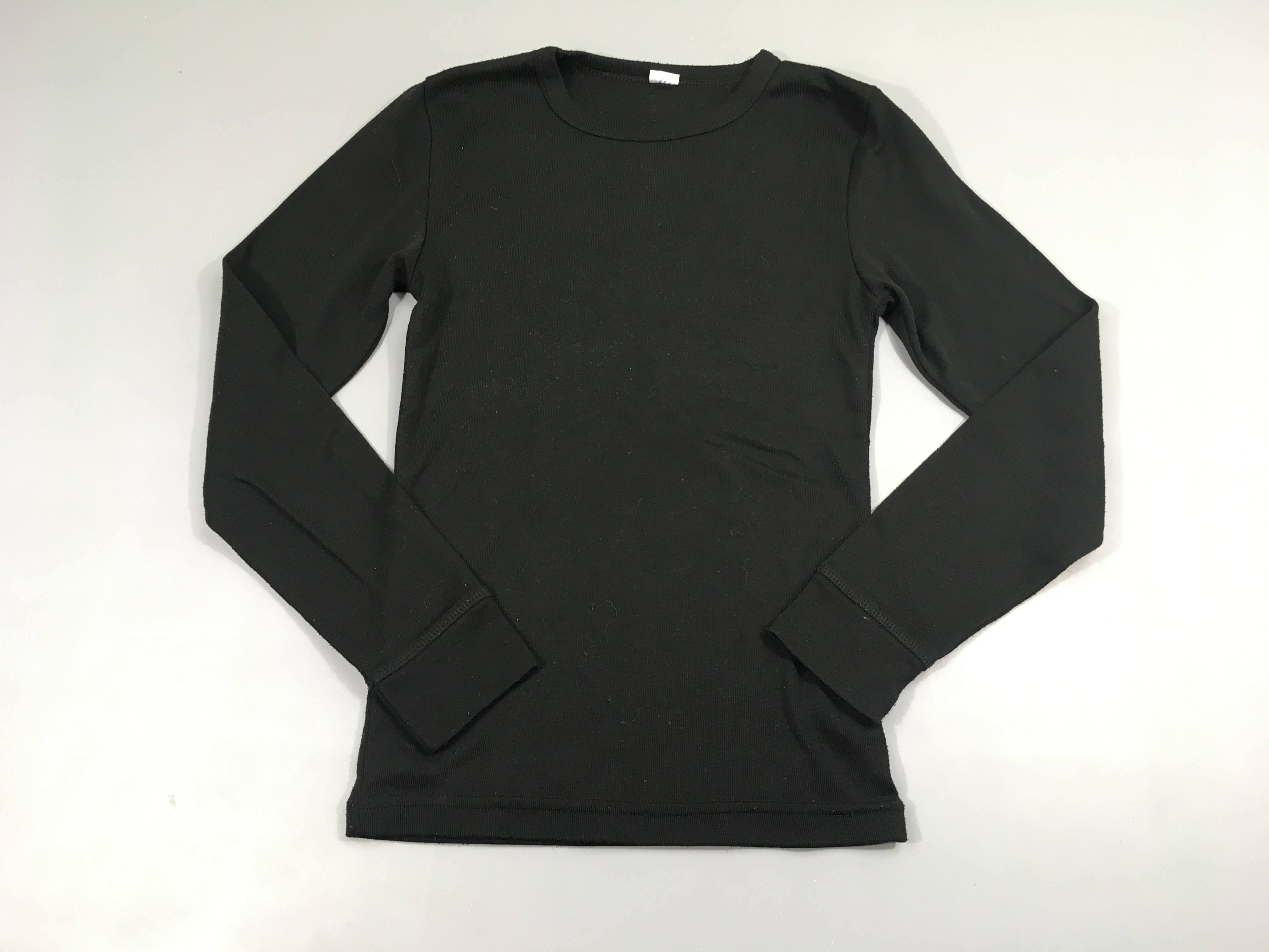 T-shirt m.l thermo noir, bouloché