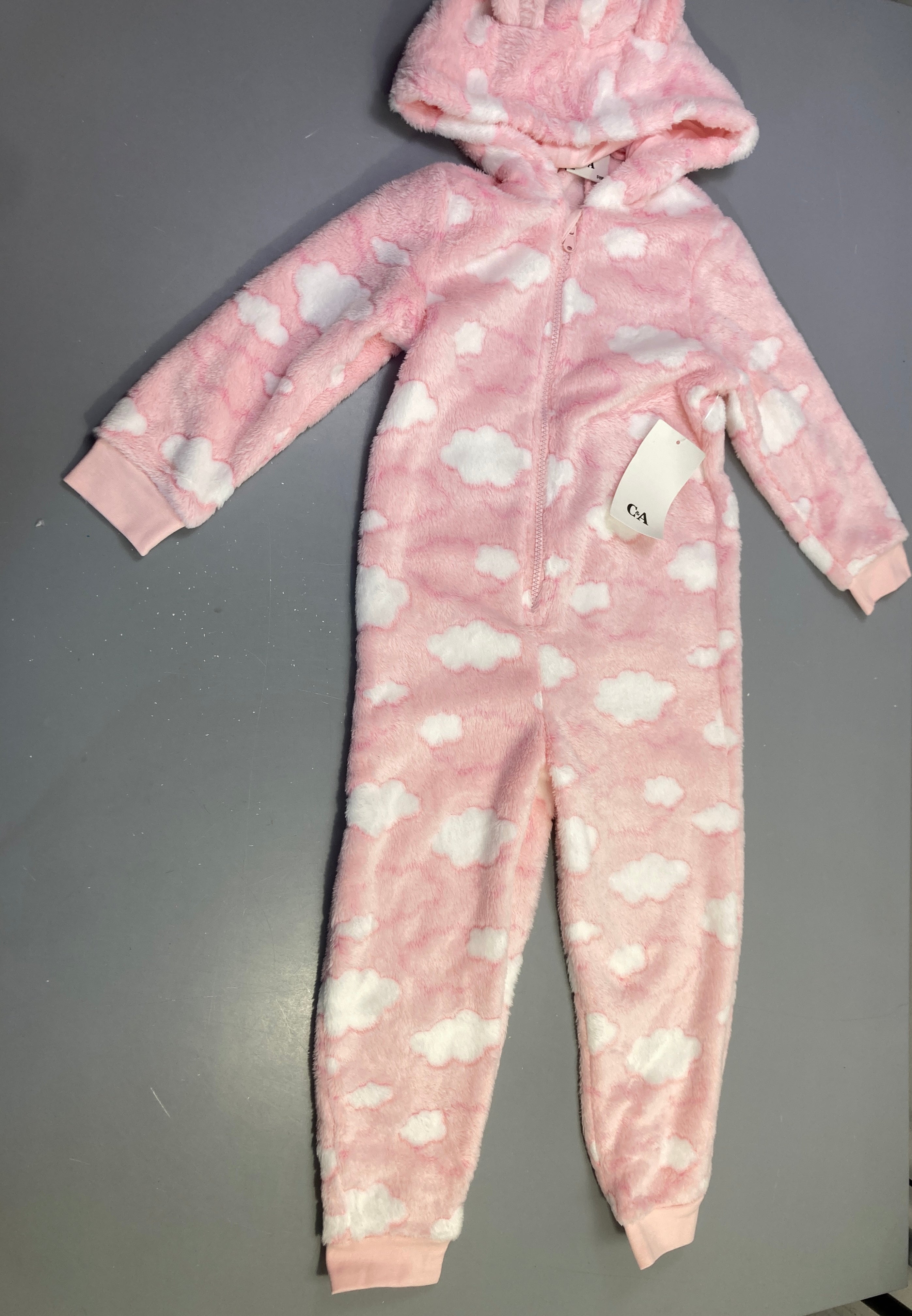 Neuf-Surpyjama capuche polaire rose nuages