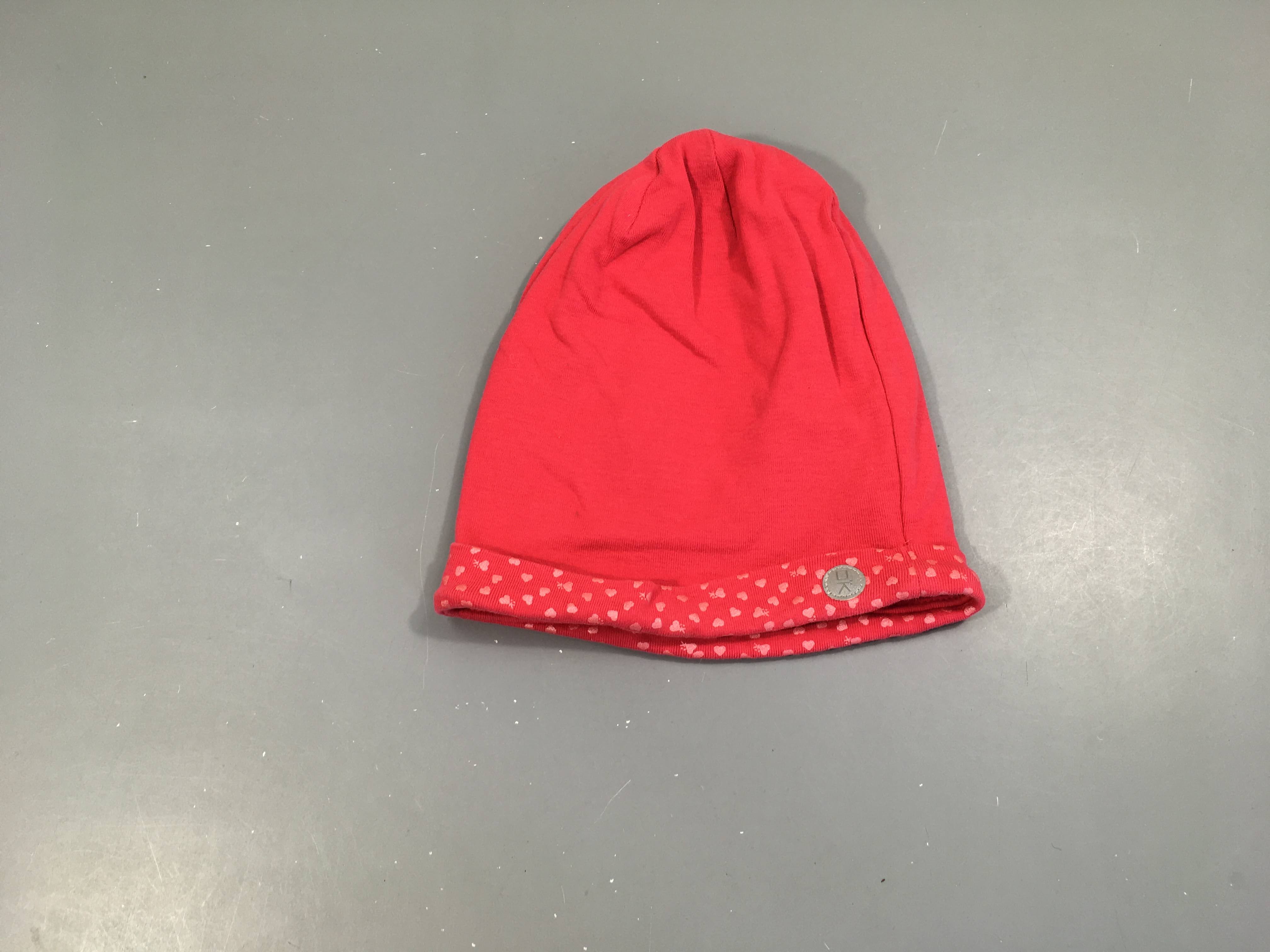 Bonnet jersey rose bord coeurs 8-14a