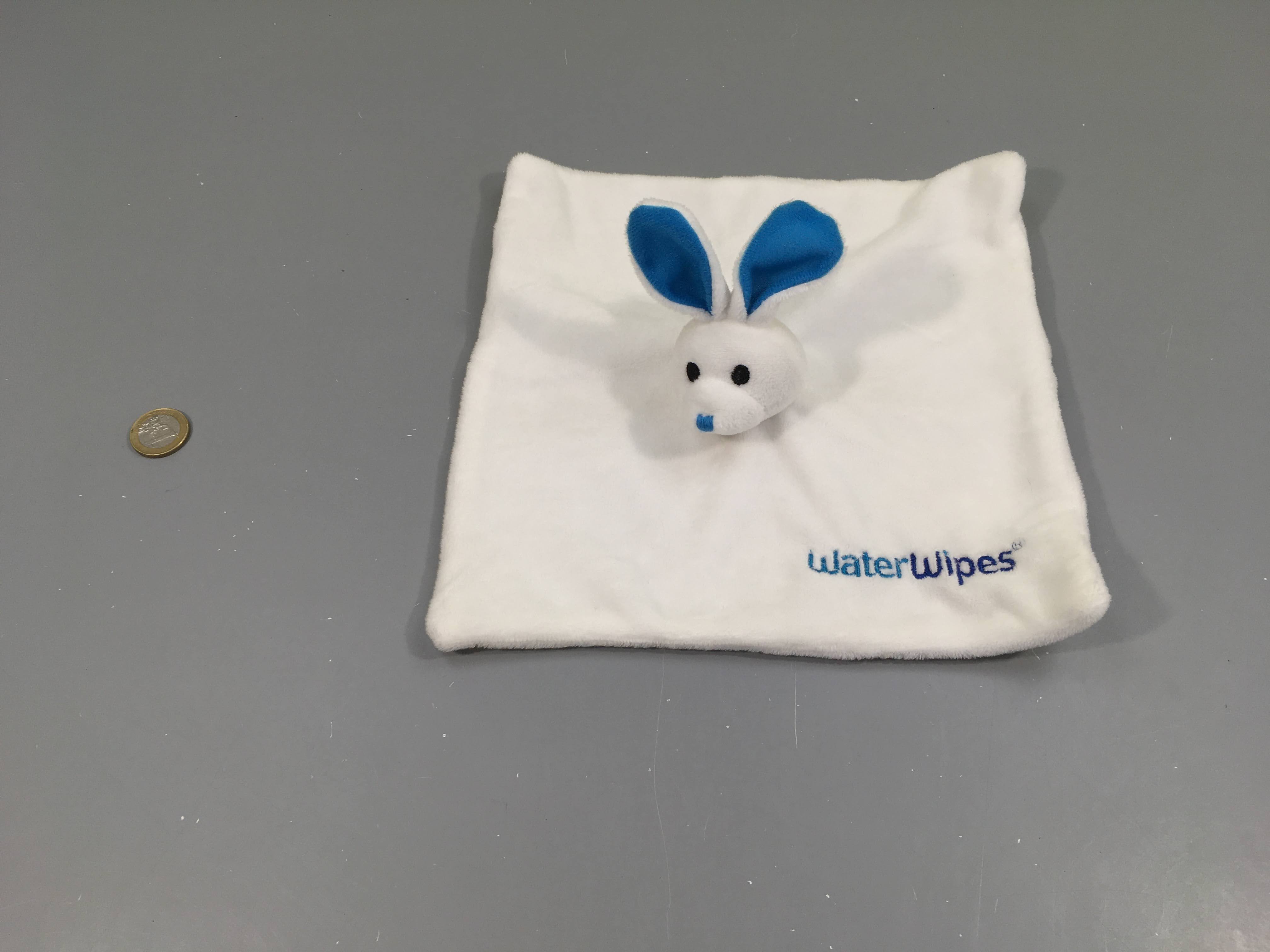 Doudou plat blanc lapin Water wipes
