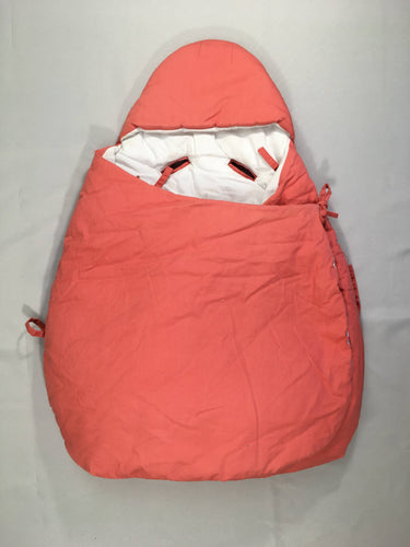 Nid d'ange rouge clair transformable en tapis à langer - avec tapis à langer lavable, moins cher chez Petit Kiwi