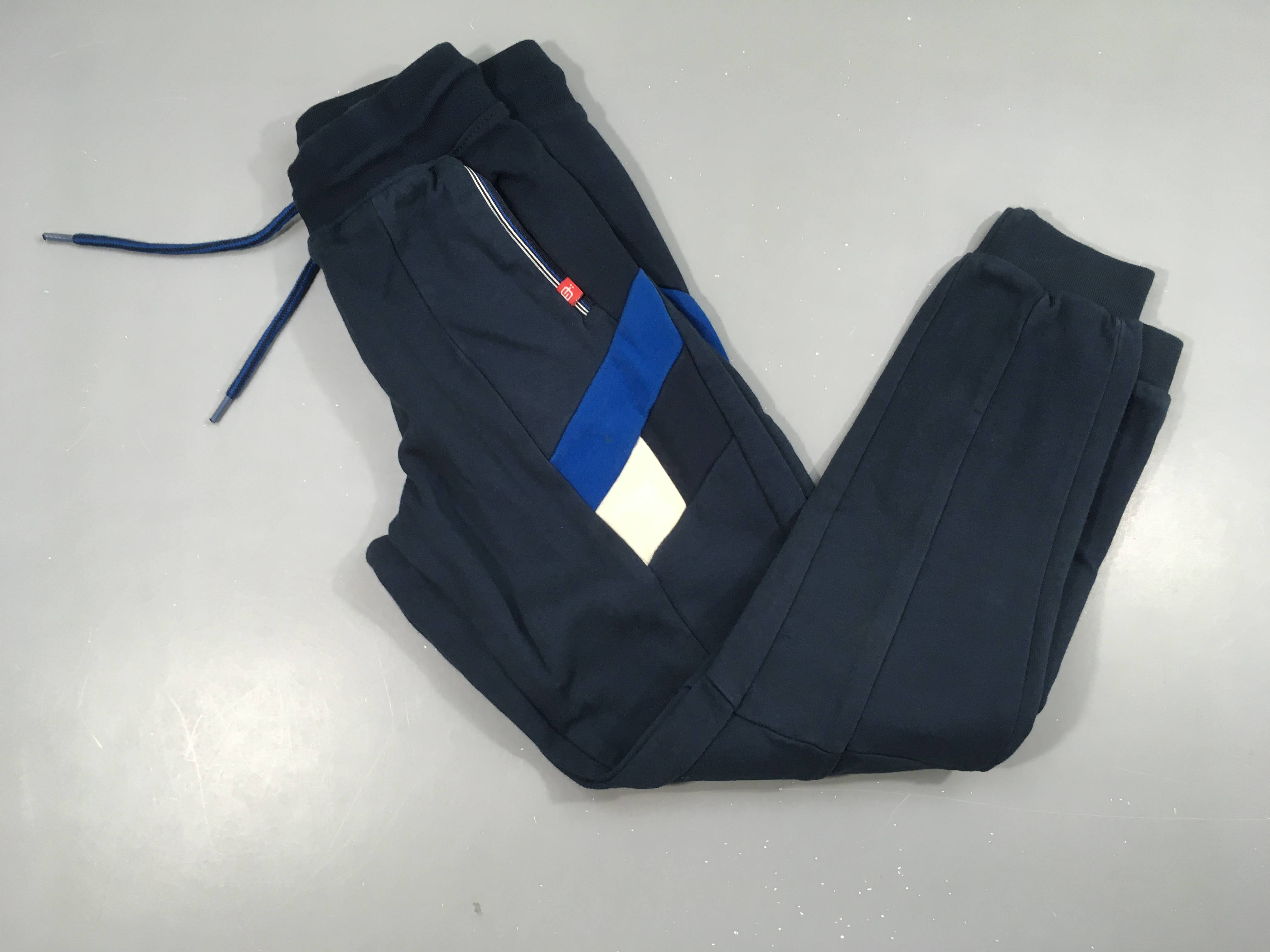 Pantalon training bleu foncé/blanc